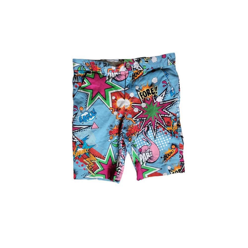 Royal & Awesome‎ Partoon Comic Golf Shorts Vibrant Bold Funny Size Small